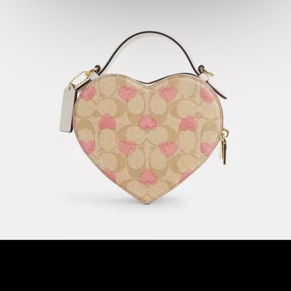 Coach Heart Crossbody In Signature Canvas With Heart Print CP021 NWT - Picture 8 of 11